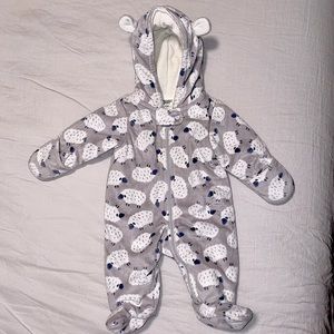 Baby winter hooded onesie